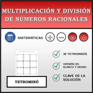 Tetrominó: Multiplicación y división de números racionales