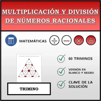 Trimino: Multiplicación y división de números racionales