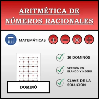 Dominó: Aritmética de números racionales