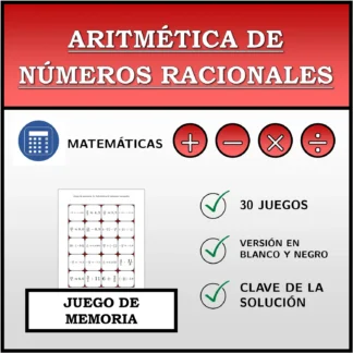 Juego de memoria: Aritmética de números racionales