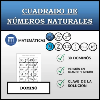 Dominó: Cuadrado de números naturales