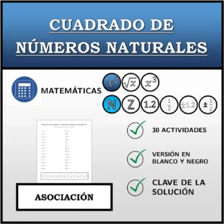 Ejercicio de asociación: Cuadrado de números naturales