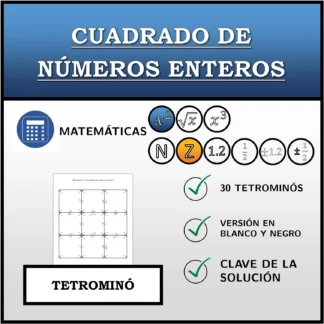 Tetrominó: Cuadrado de números enteros