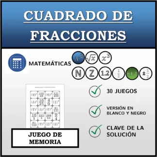 Juego de memoria: Cuadrado de fracciones