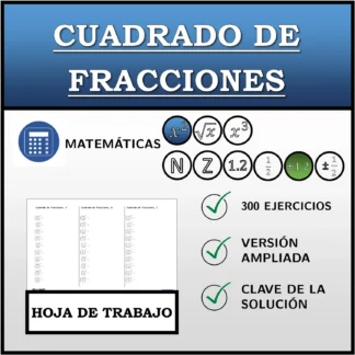 Hoja de trabajo: Cuadrado de fracciones