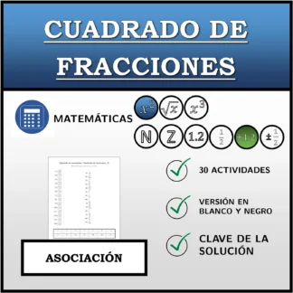 Ejercicio de asociación: Cuadrado de fracciones