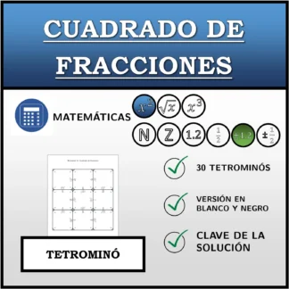 Tetrominó: Cuadrado de fracciones