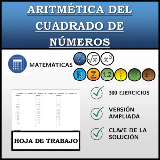 Hoja de trabajo: Aritmética del cuadrado de números