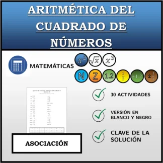Ejercicio de asociación: Aritmética del cuadrado de números