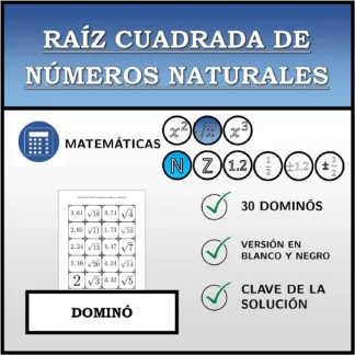 Dominó: Raíz cuadrada de números naturales