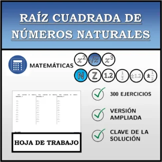 Hoja de trabajo: Raíz cuadrada de números naturales