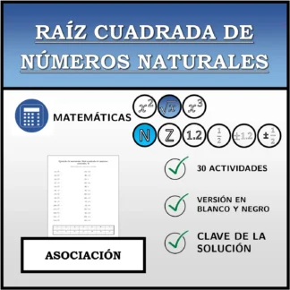 Ejercicio de asociación: Raíz cuadrada de números naturales