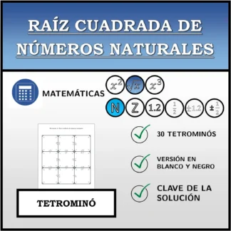 Tetrominó: Raíz cuadrada de números naturales