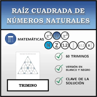Trimino: Raíz cuadrada de números naturales