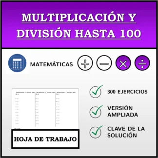 Hoja de trabajo: Multiplicación y división hasta 100
