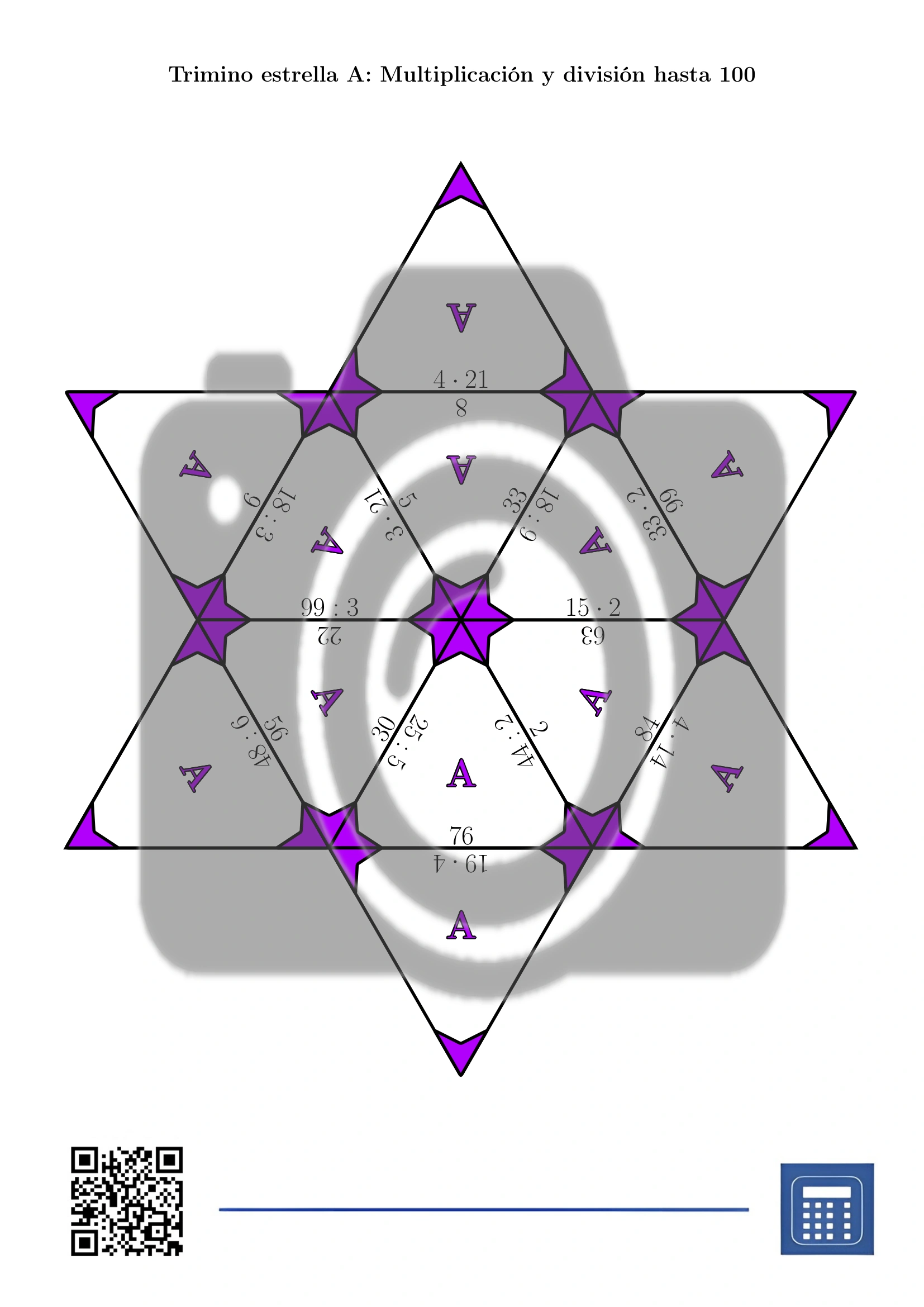 Trimino: Multiplicación y división hasta 100 - Imagen 4