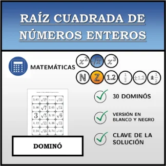 Dominó: Raíz cuadrada de números enteros