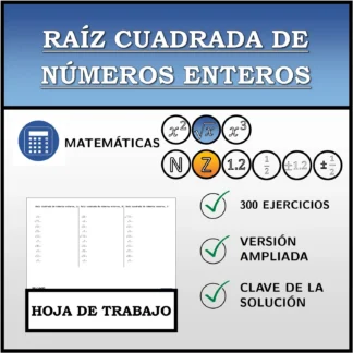 Hoja de trabajo: Raíz cuadrada de números enteros