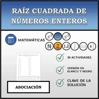 Ejercicio de asociación: Raíz cuadrada de números enteros