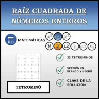 Tetrominó: Raíz cuadrada de números enteros