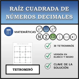Tetrominó: Raíz cuadrada de números decimales