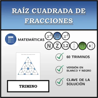 Trimino: Raíz cuadrada de fracciones