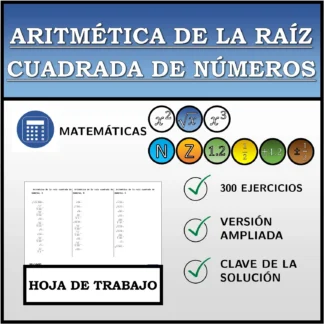 Hoja de trabajo: Aritmética de la raíz cuadrada de números