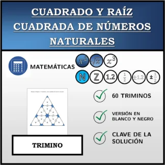 Trimino: Cuadrado y raíz cuadrada de números naturales